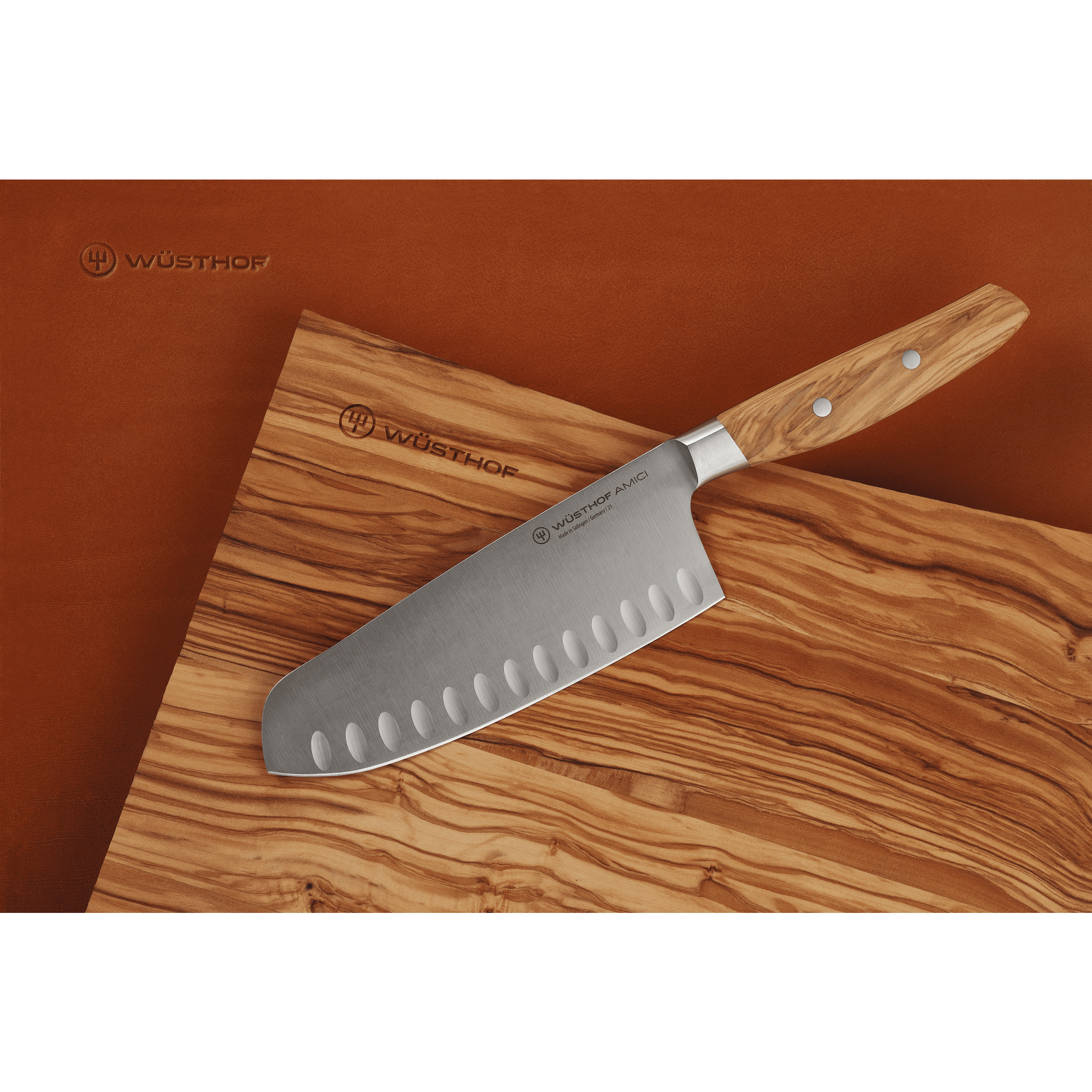 Wüsthof AMICI 7" Santoku, Hollow Edge