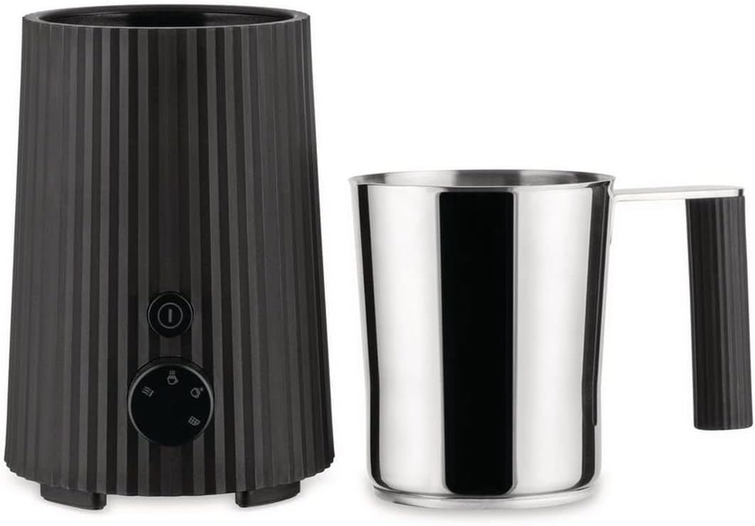 Alessi Plissé Multifunction Milk Frother/Jug Black