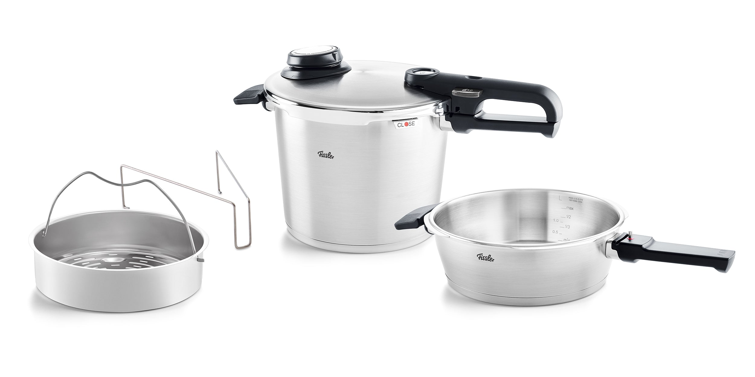 Fissler - Vitavit® Premium Pressure Cooker and Skillet Set, 2.6 Quart & 6.3 Quart