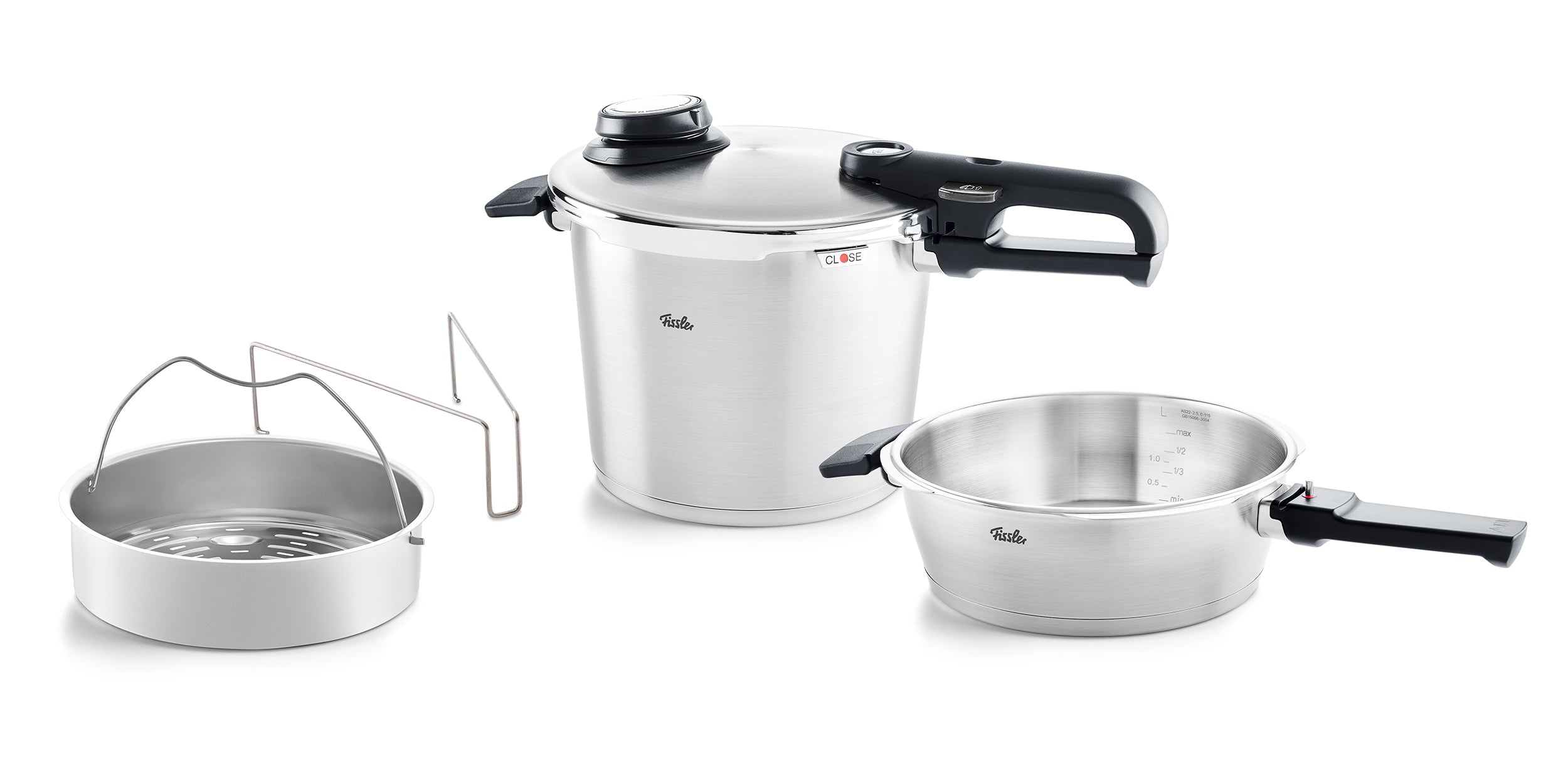 Fissler - Vitavit® Premium Pressure Cooker and Pressure Skillet Set, 2.6 Quart & 6.3 Quart