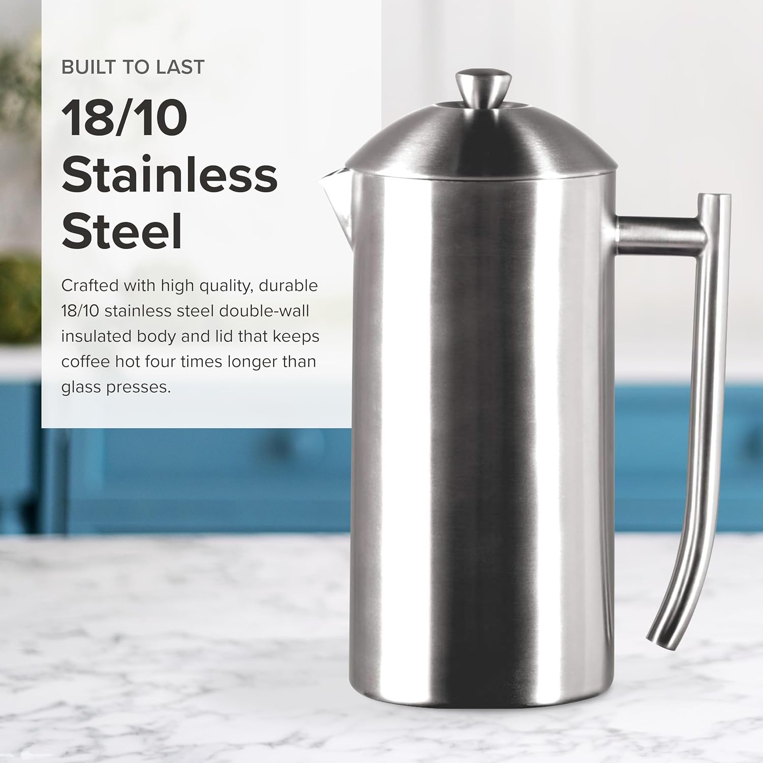 Frieling Double-Walled Stainless Steel French Press Coffee Maker - Brushed Finish