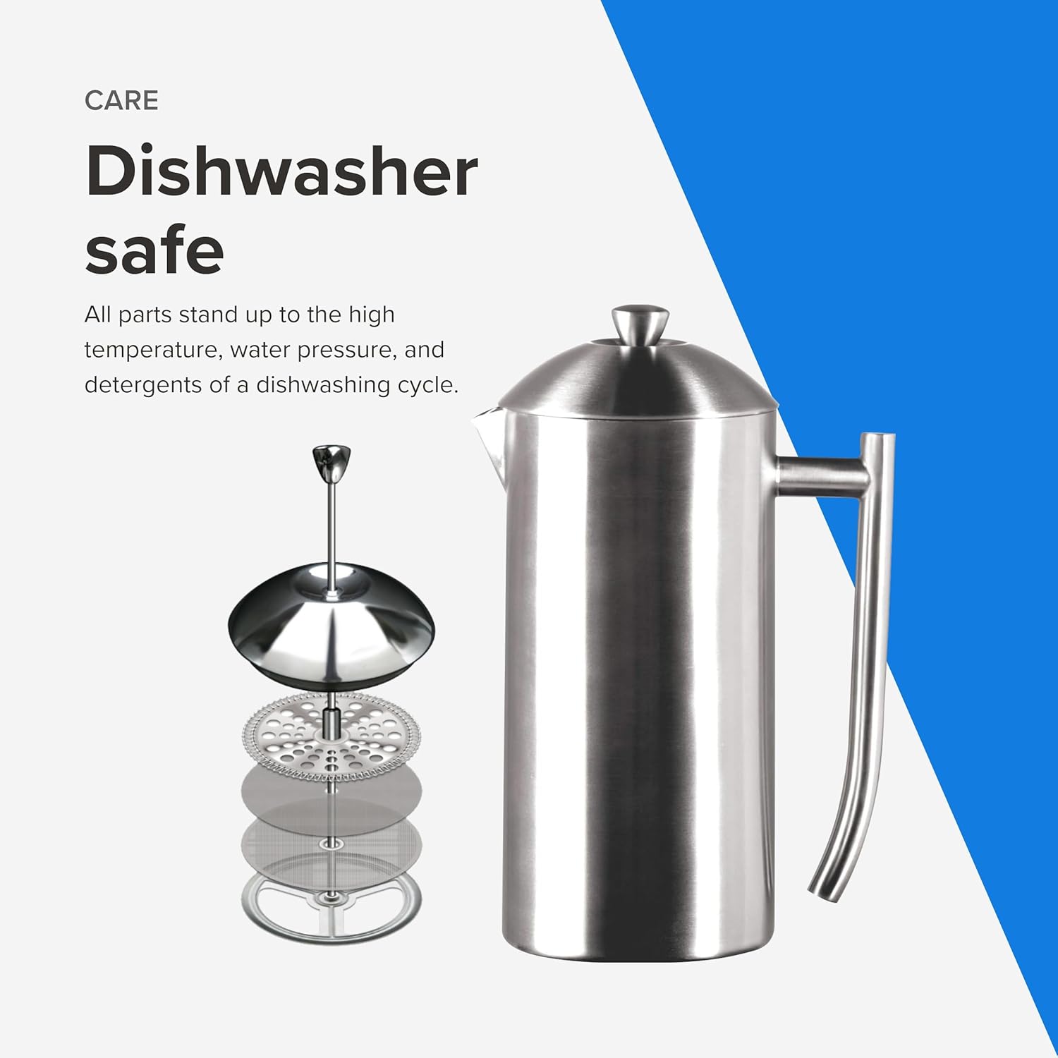 Frieling Double-Walled Stainless Steel French Press Coffee Maker - Brushed Finish