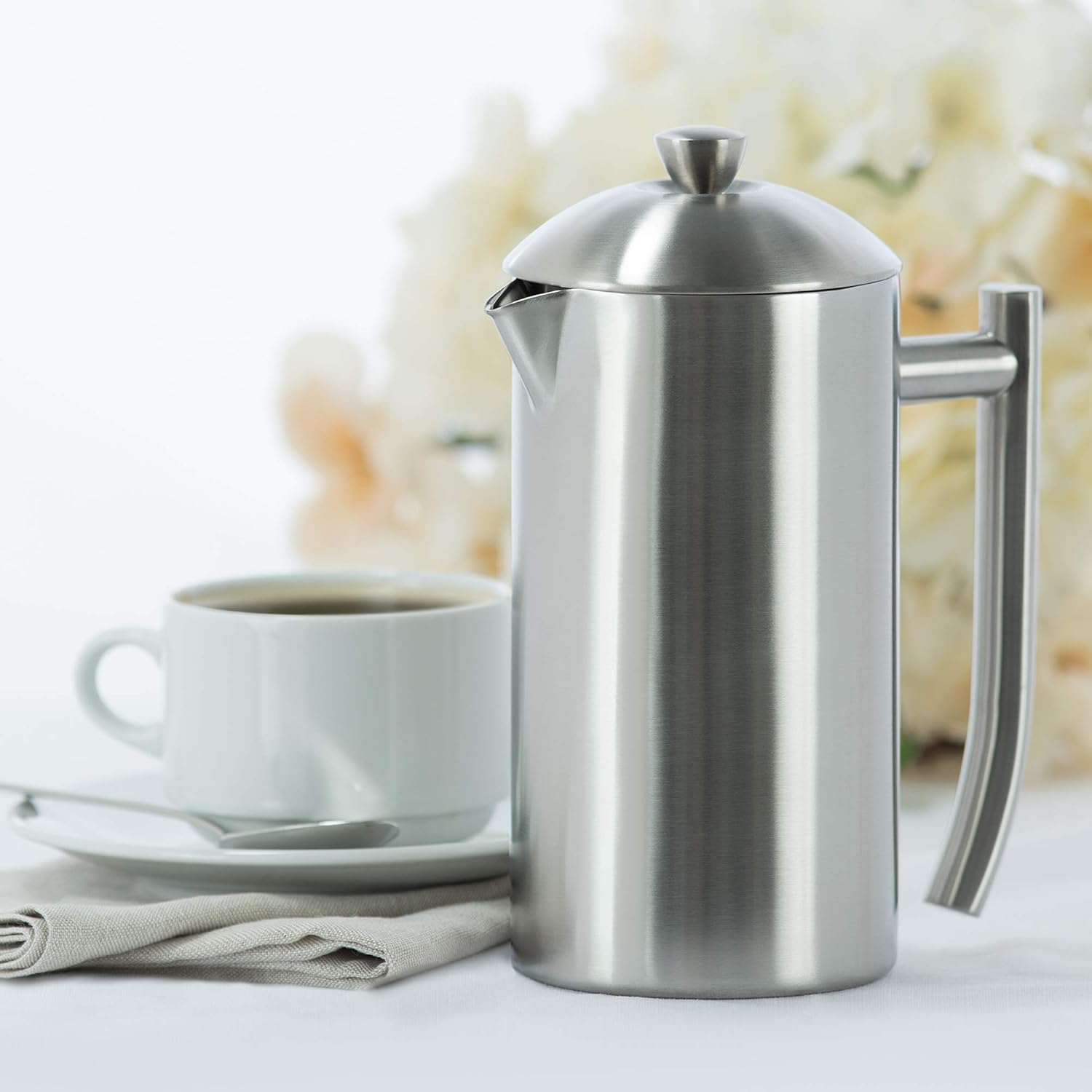 Frieling Double-Walled Stainless Steel French Press Coffee Maker - Brushed Finish