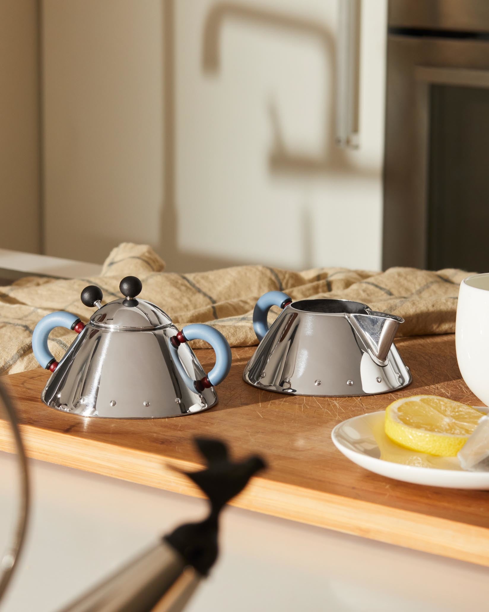 Alessi 9097 B Sugar Bowl And Spoon - Black - Design and Grace