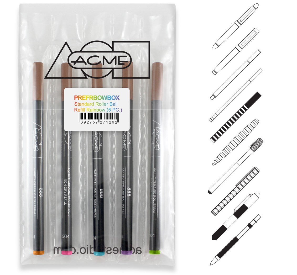 Acme Studio Roller Ball Refills, Rainbow Colors, Set of 5