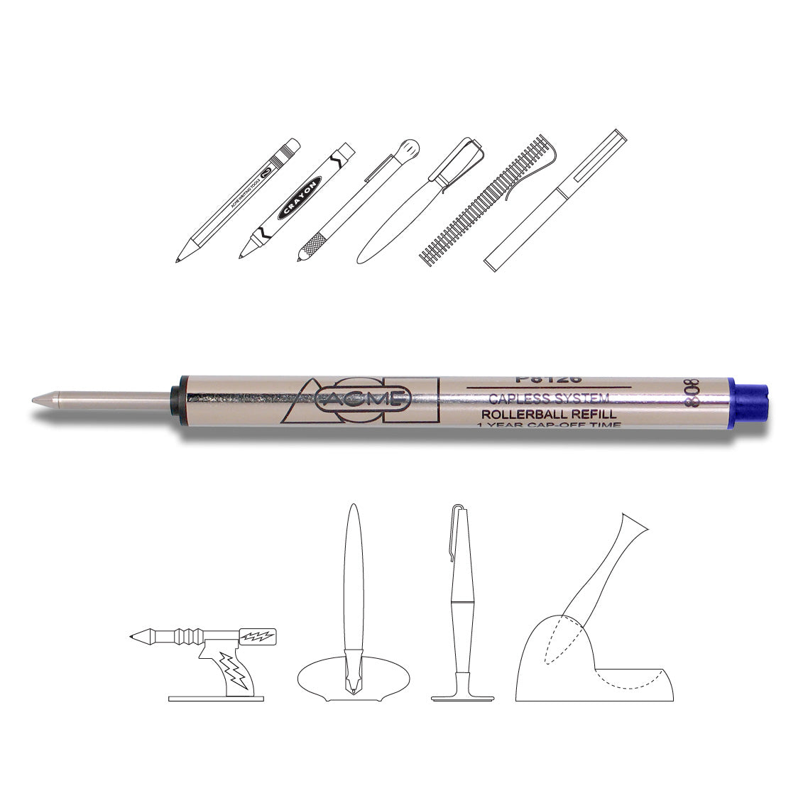 Acme Studio 8126 Blue Roller Ball Refill (PREF8126BL)