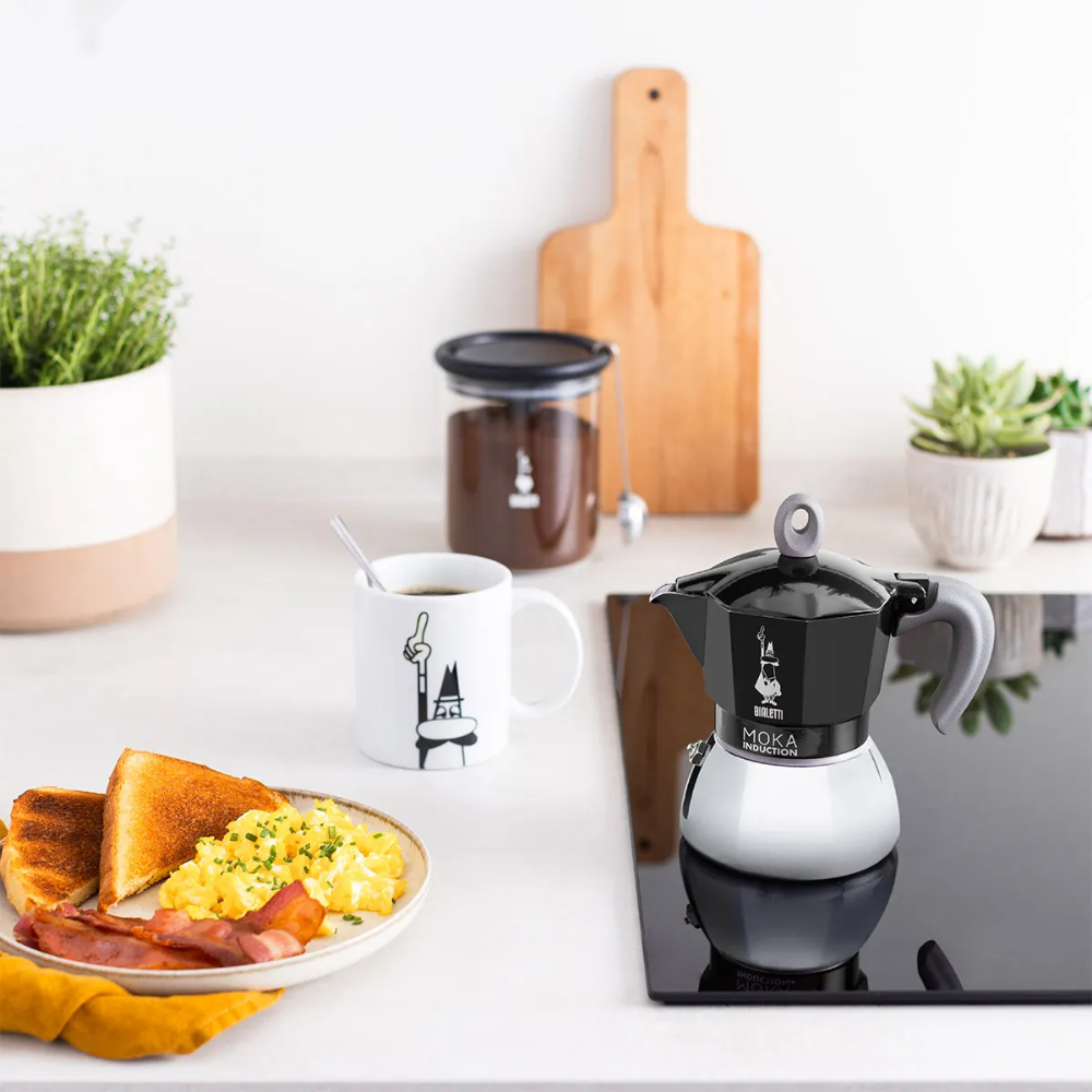 Bialetti - Moka Induction - Black- 4 Cup - Design and Grace