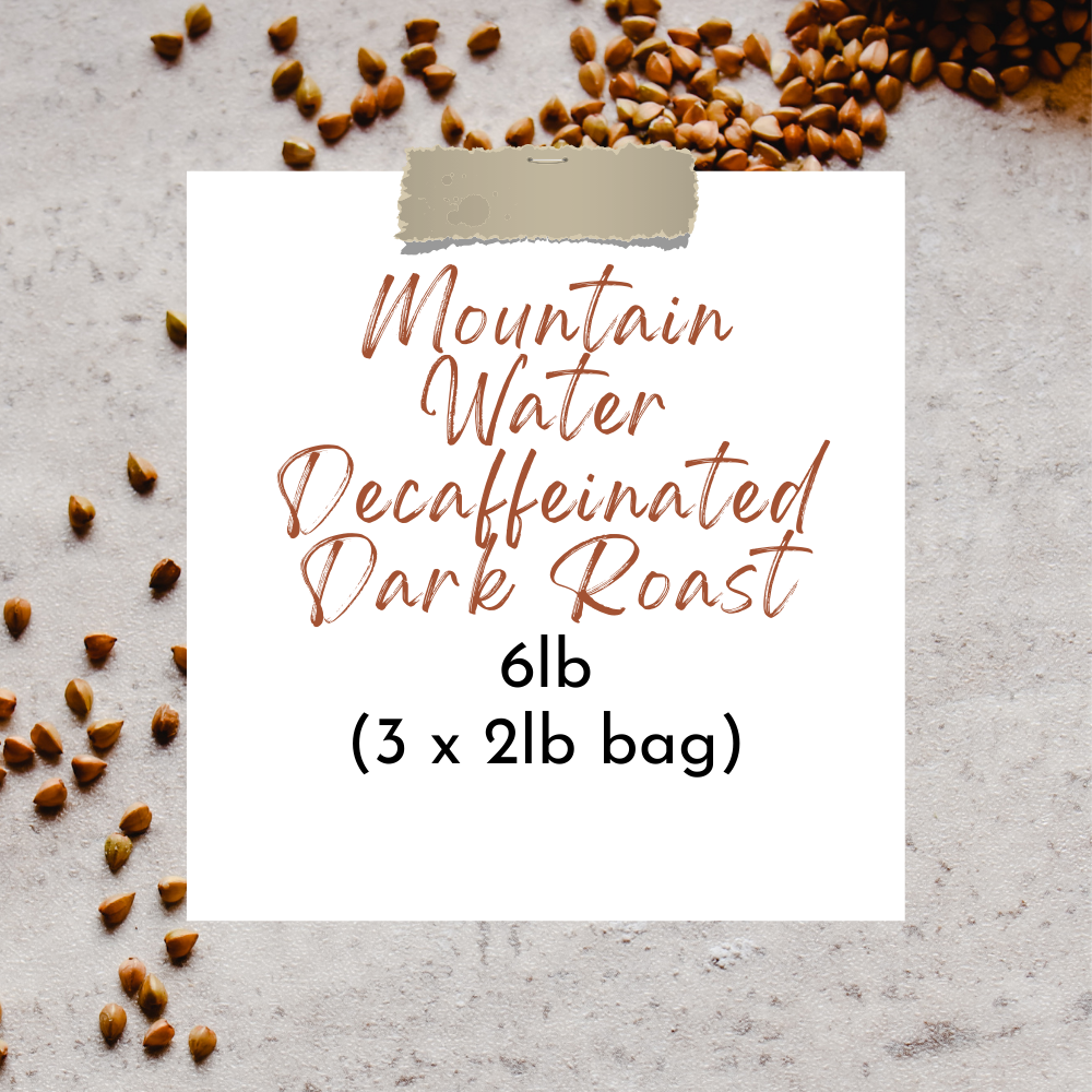 DesignandGrace Mountain Water Decaffeinated Dark Roast Coffee Beans - 6 lb