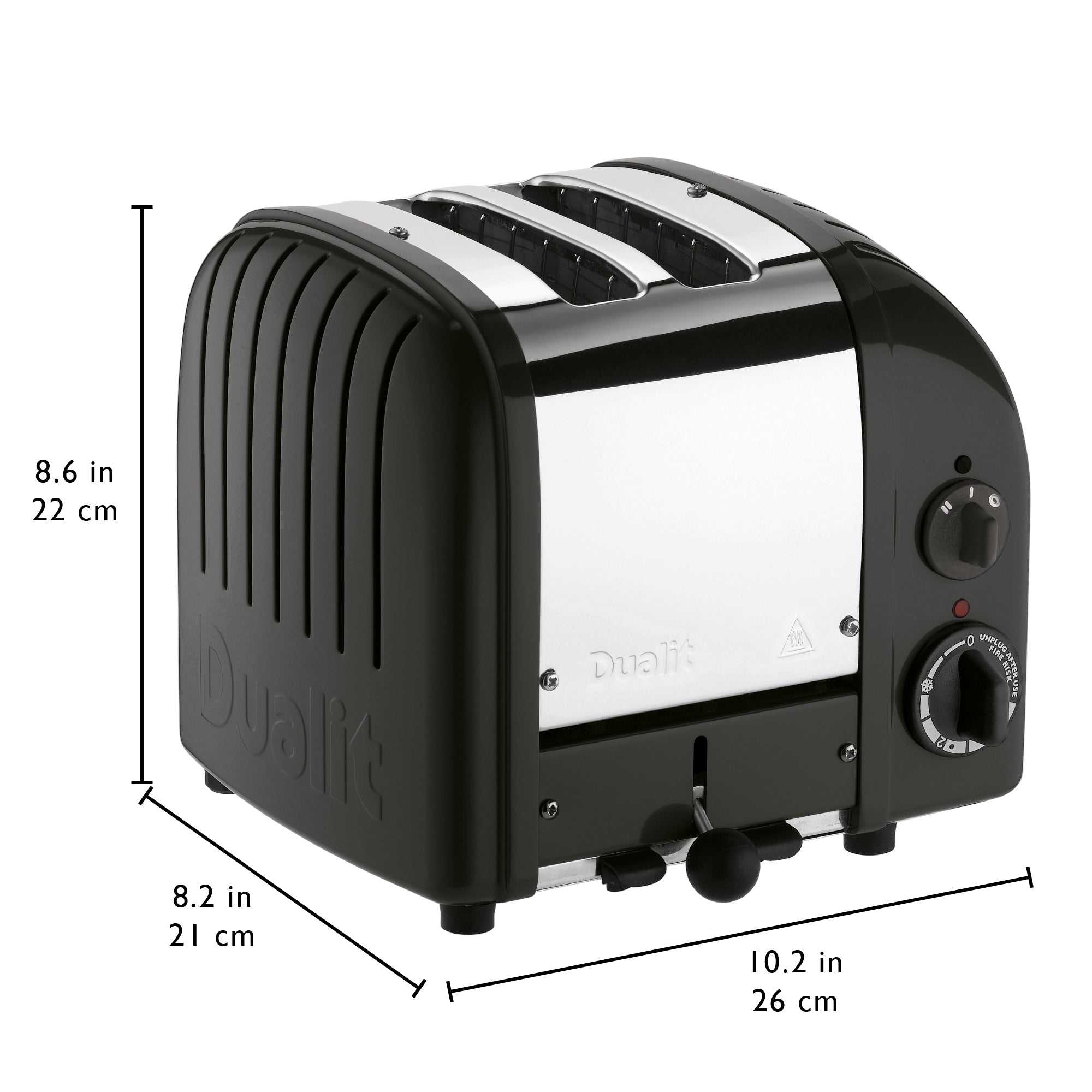 Dualit Classic 2-Slice Toaster - Matt Black | Handcrafted in England | Authorized USA Dealer