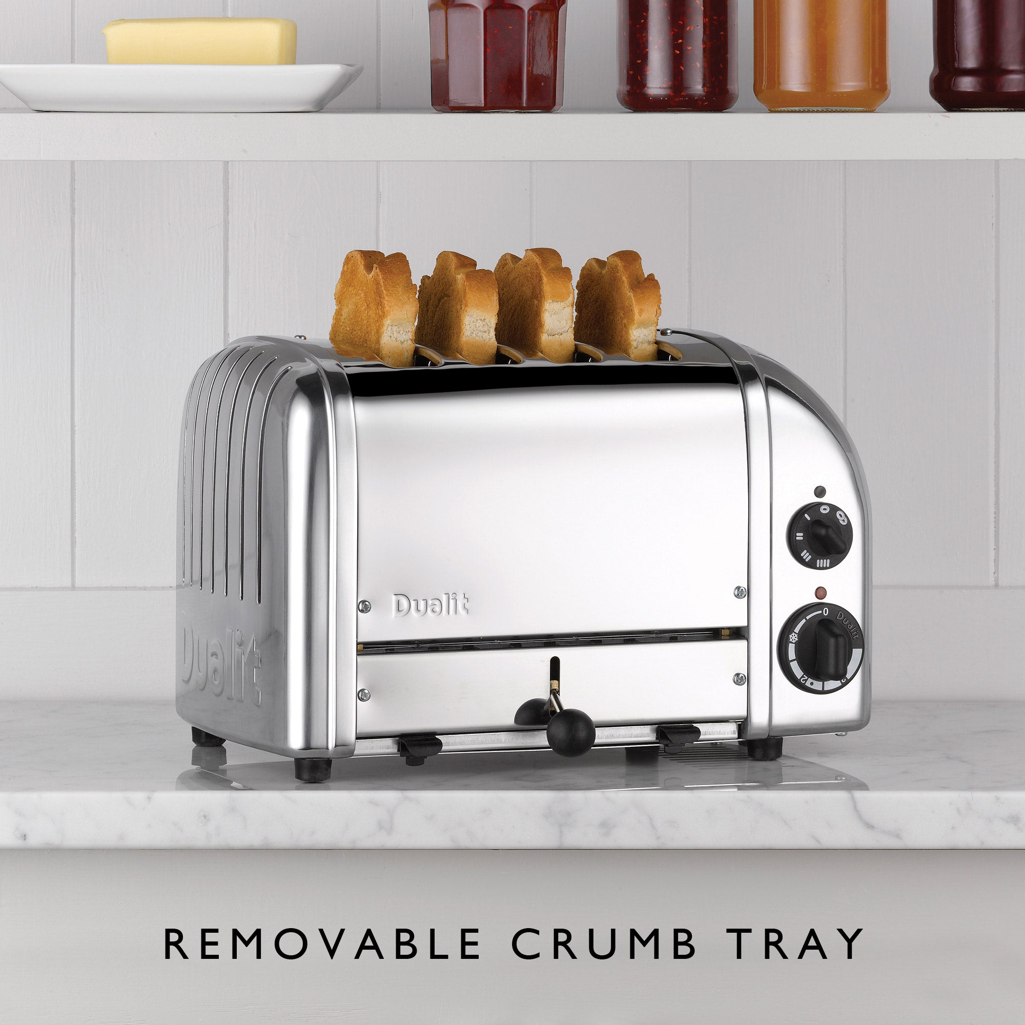 Dualit Classic 4-Slot Toaster - Polished Chrome | Handcrafted in England | Authorized USA Dealer