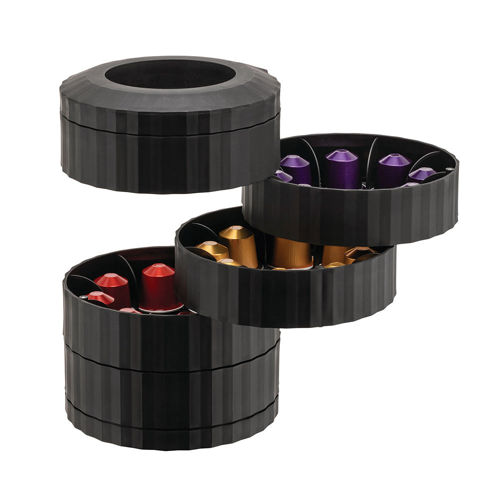 Alessi MDL19 B Plissé Capsule Holder for Nespresso Machines - Black