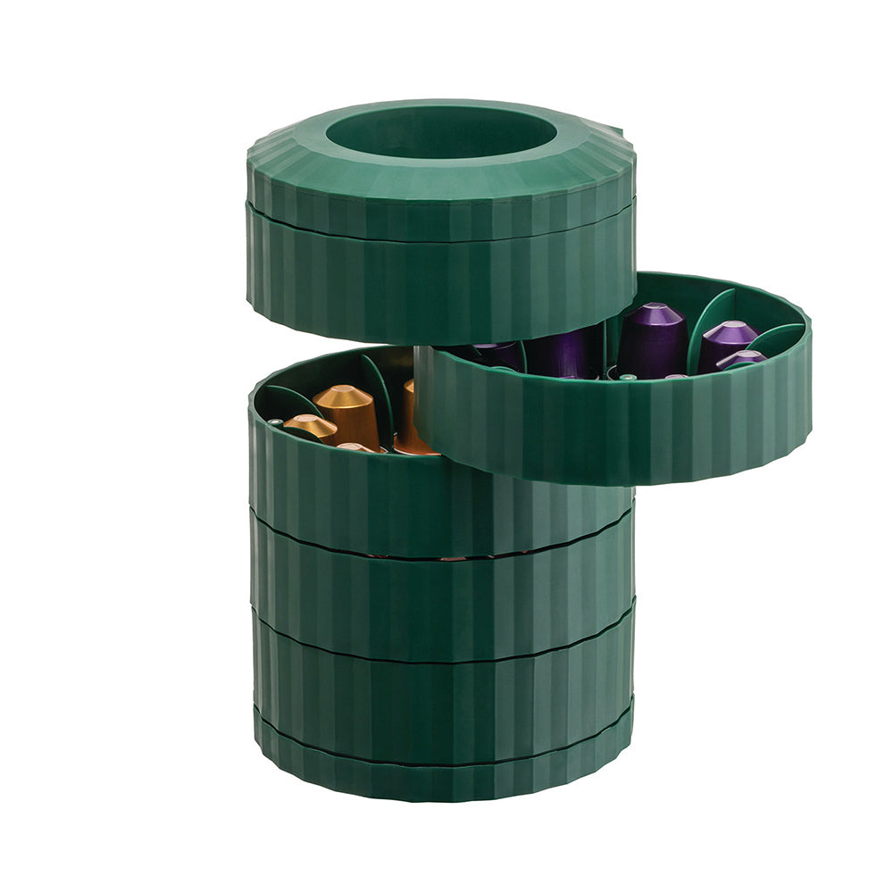 Alessi MDL19 GR Plissé Capsule Holder for Nespresso Machines - Green