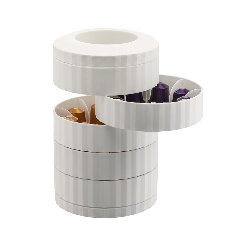 Alessi MDL19 W Plissé Capsule Holder for Nespresso Machines - White