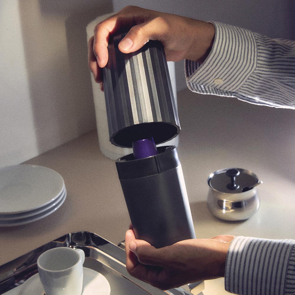 Alessi MDL20 B Plissé Capsule Crusher for Nespresso Machines - Black