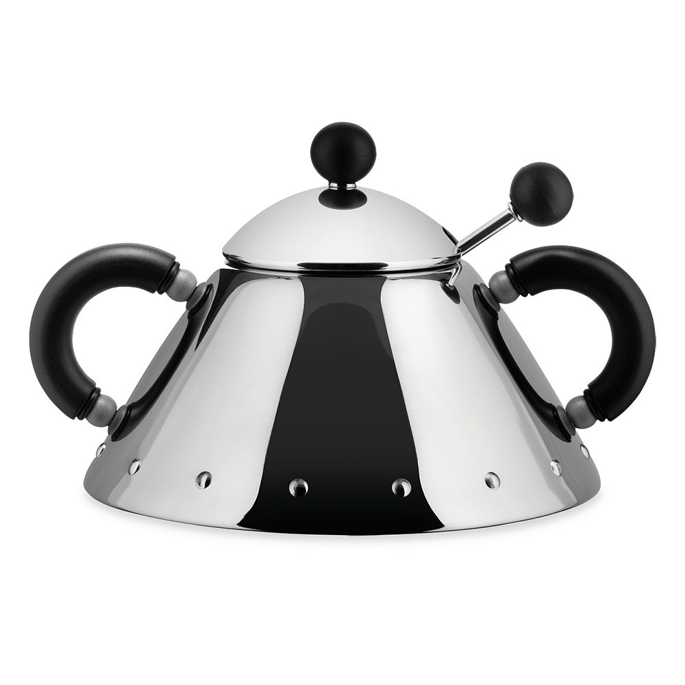 Alessi 9097 B Sugar Bowl And Spoon - Black - Design and Grace