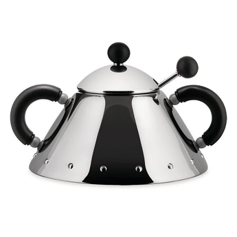 Alessi 9097 B Sugar Bowl And Spoon - Black - Design and Grace