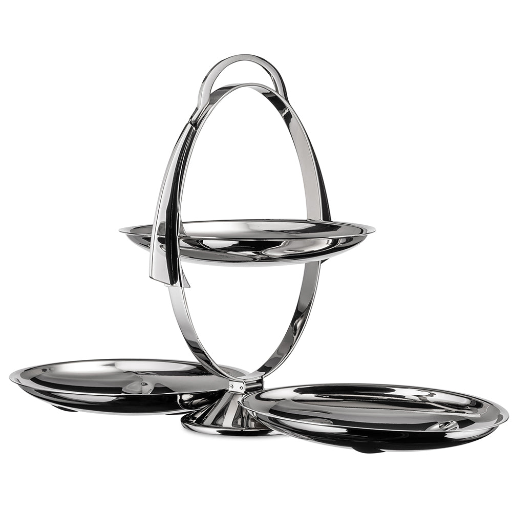 Alessi Anna Gong Folding Cake Stand - Silver - Design and Grace