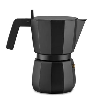 Alessi Moka Stove Top Espresso Maker by David Chipperfield DC06 - Black - Design and Grace