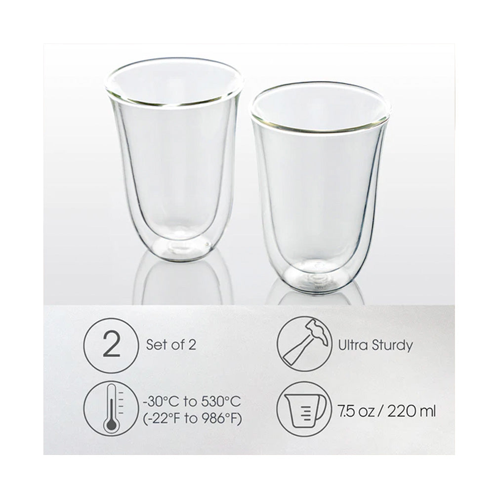 Brod & Taylor - Double-Wall Insulated Latte Glasses - 7.5oz - 2 Pack