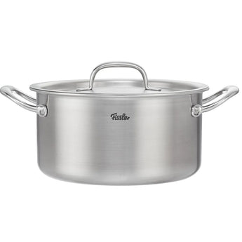 Fissler - M5 Pro-Ply 9.5 Inch, 6-Quart, 5 Ply Stockpot with Lid & Measurement Markers - Design and Grace