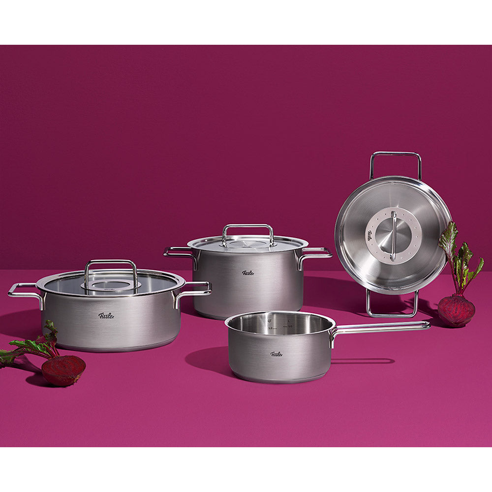 Fissler - Pure Collection Stainless Steel 9 Piece Cookware Set with Metal Lids