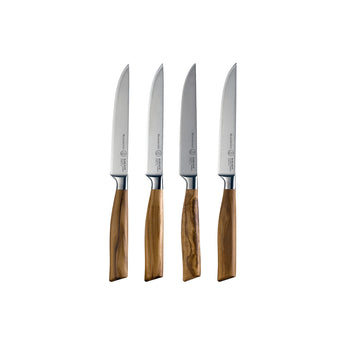 Messermeister Oliva Elite 4-Piece Fine-Edge Steak Knife Set - Design and Grace