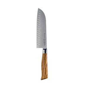 Messermeister Oliva Elite 7-Inch Kullenschliff Santoku Knife