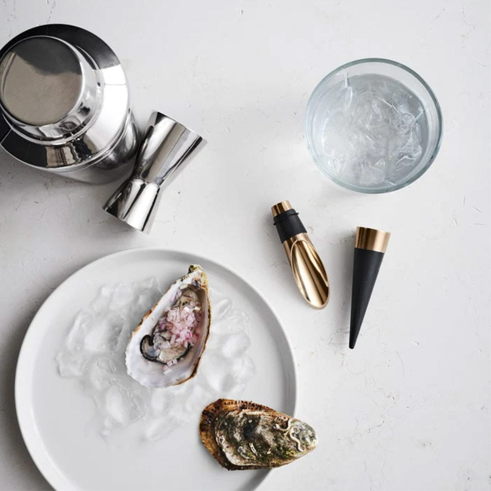 Rosendahl Grand Cru Barware Wine Stopper and Pourer - Black/Patinated Steel