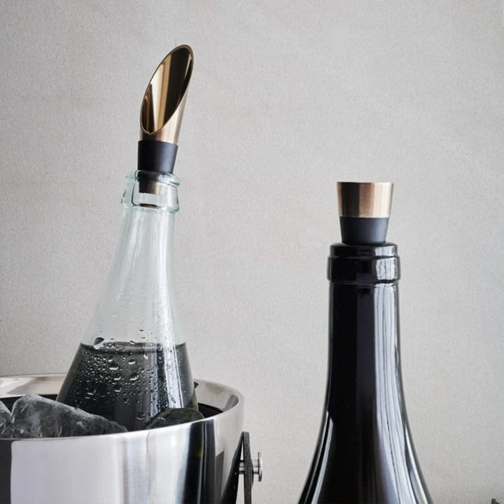 Rosendahl Grand Cru Barware Wine Stopper and Pourer - Black/Patinated Steel