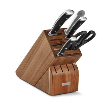 Wüsthof CLASSIC IKON 6pc Starter Block Set, Acacia - Design and Grace