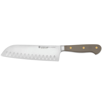 Wüsthof CLASSIC VELVET OYSTER 7" Santoku, Hollow Edge - Design and Grace