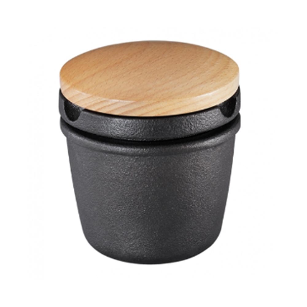 Zassenhaus Cast Iron Spice Grinder with Beech Wood Lid, 3 Inches - Black - Design and Grace