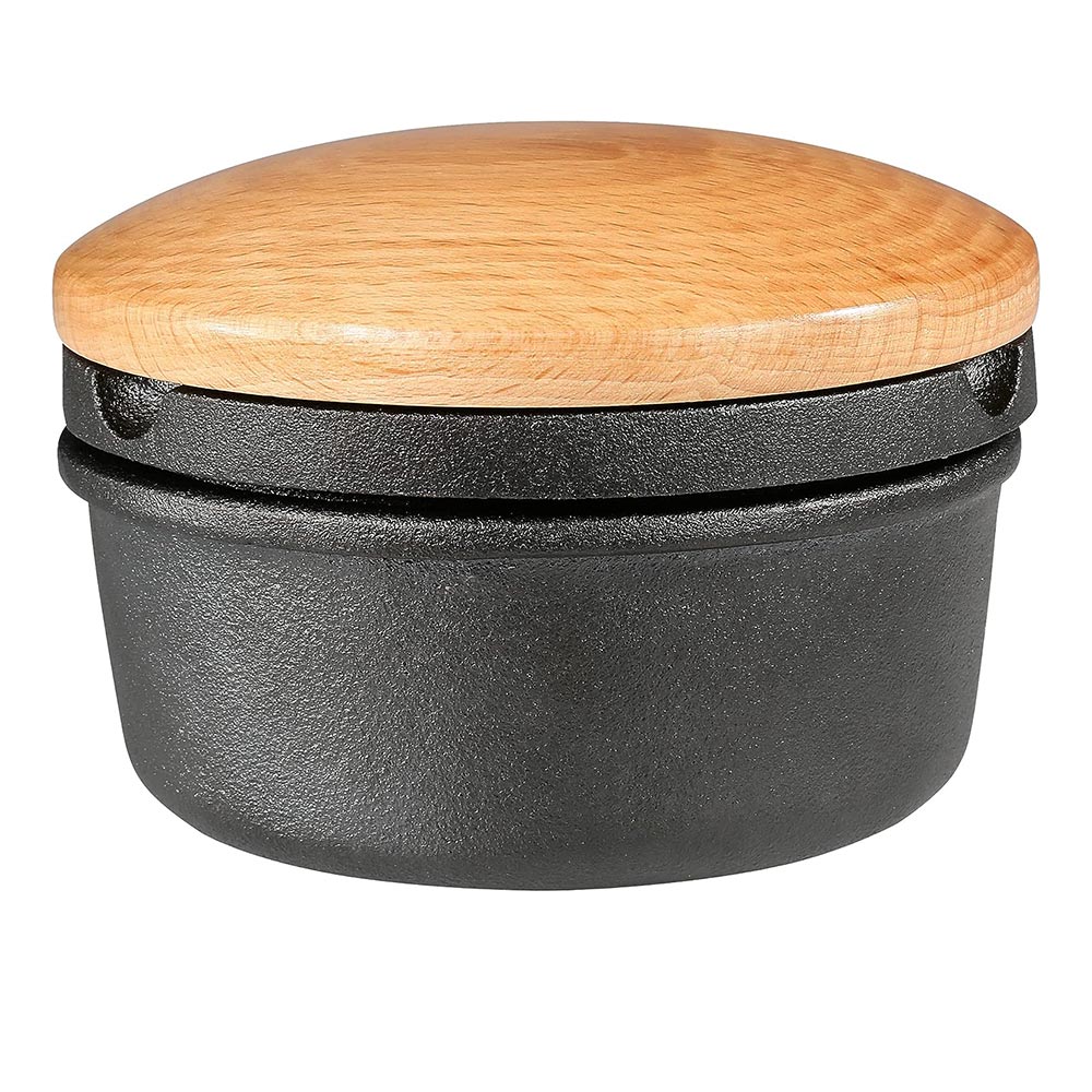 Zassenhaus Cast Iron Spice Grinder with Beech Wood Lid, Black, XL