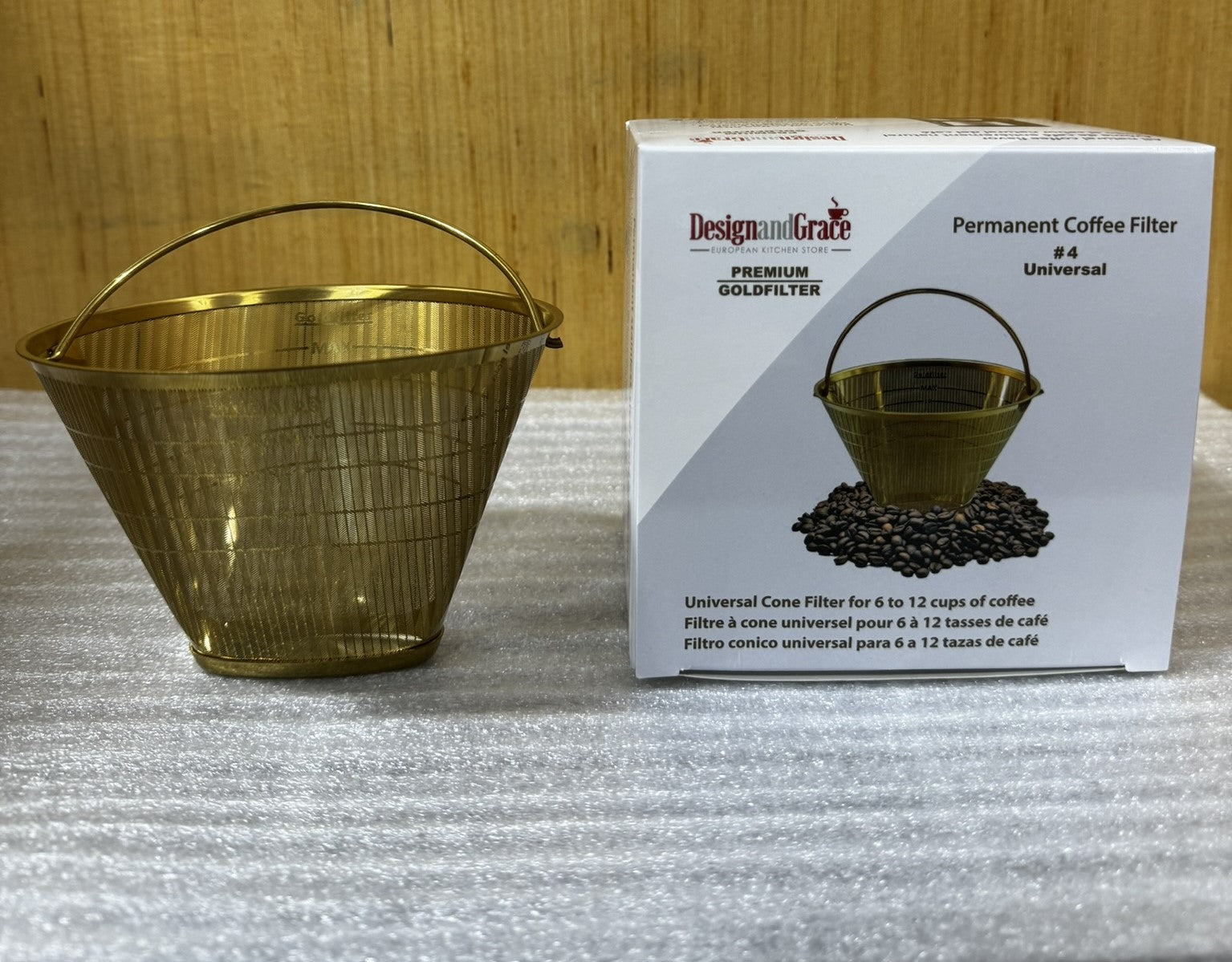 Designandgrace Sustainable Universal #4 Gold Coffee Filter