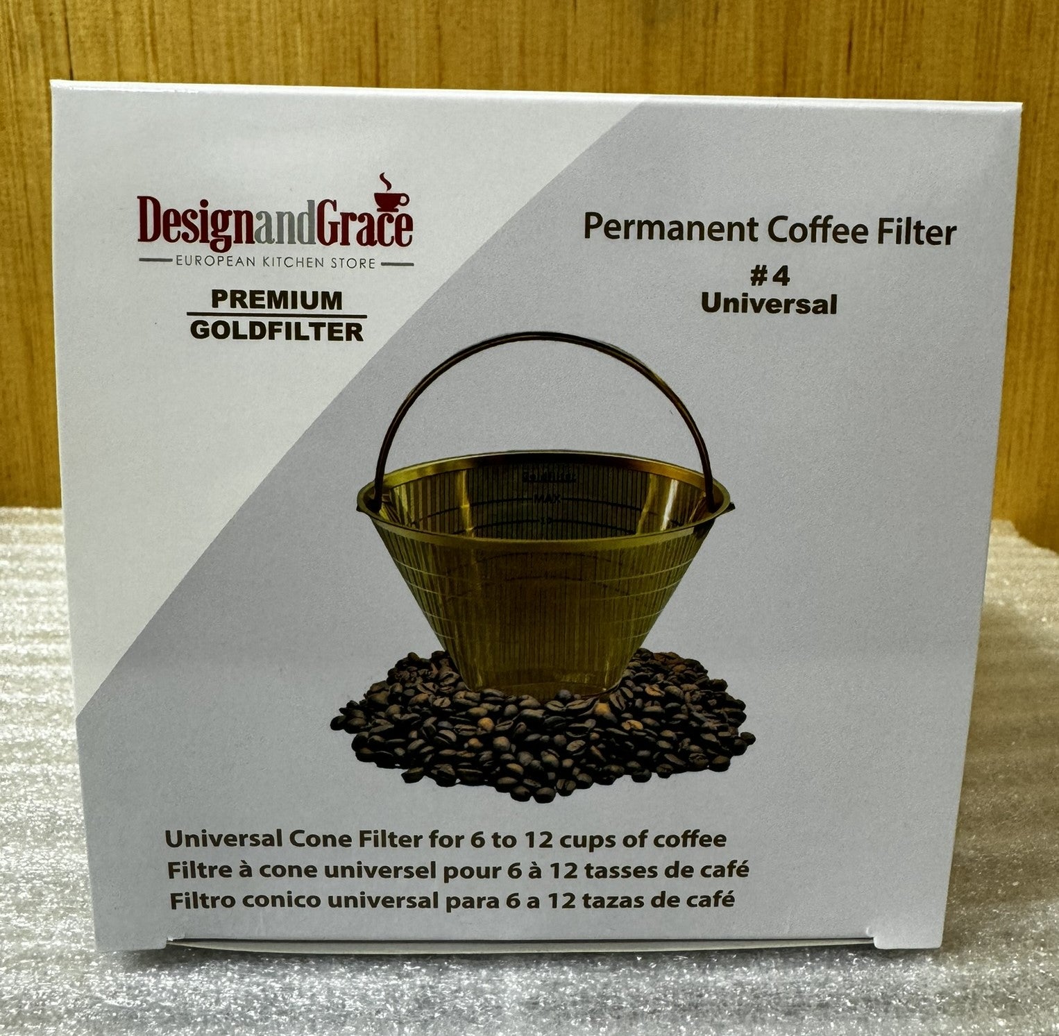 Designandgrace Sustainable Universal #4 Gold Coffee Filter