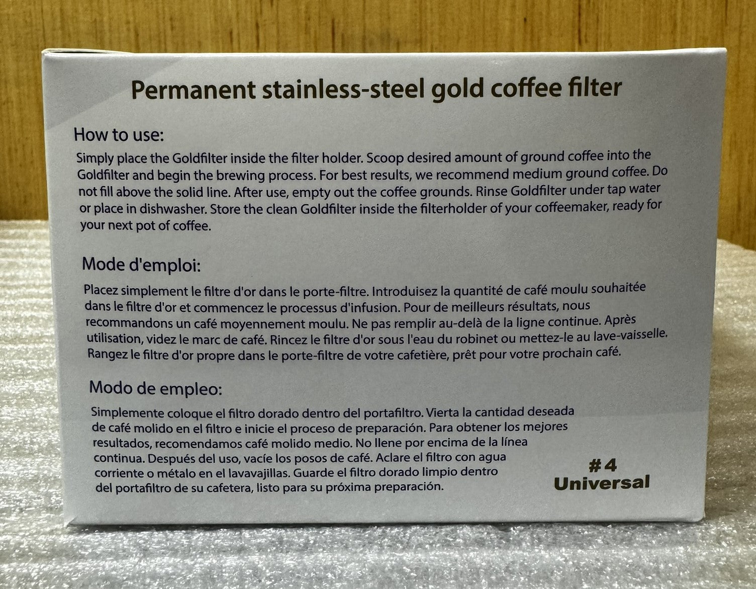 Designandgrace Sustainable Universal #4 Gold Coffee Filter