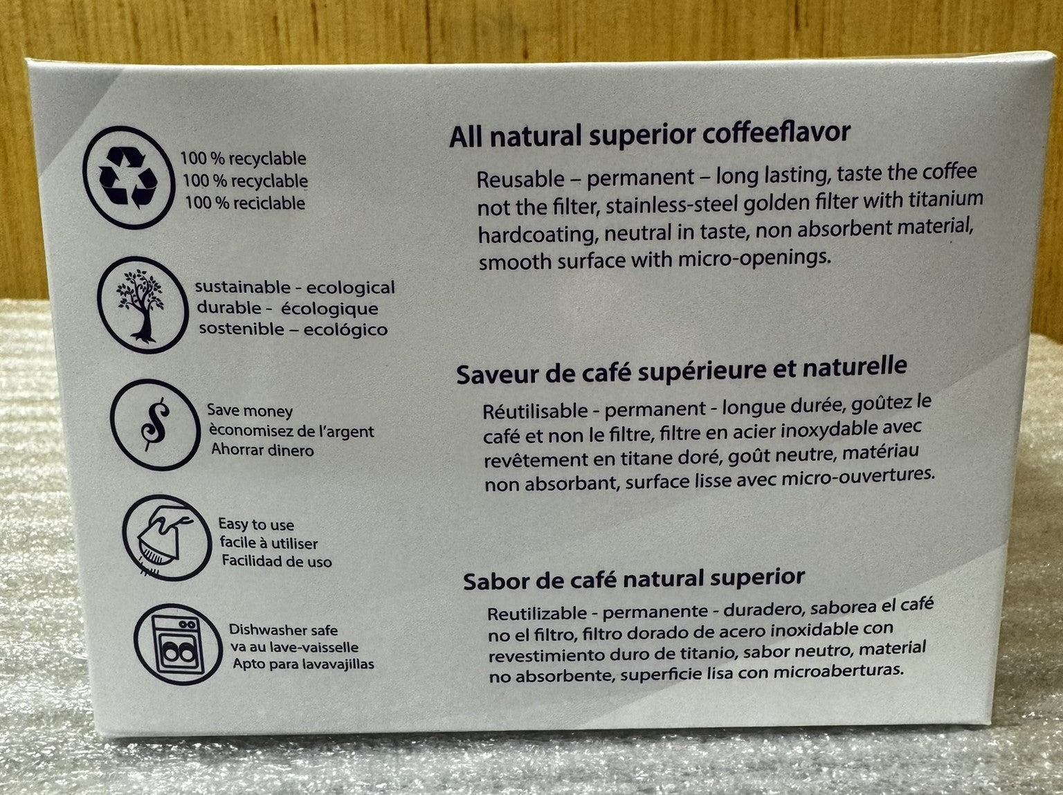 Designandgrace Sustainable Universal #4 Gold Coffee Filter