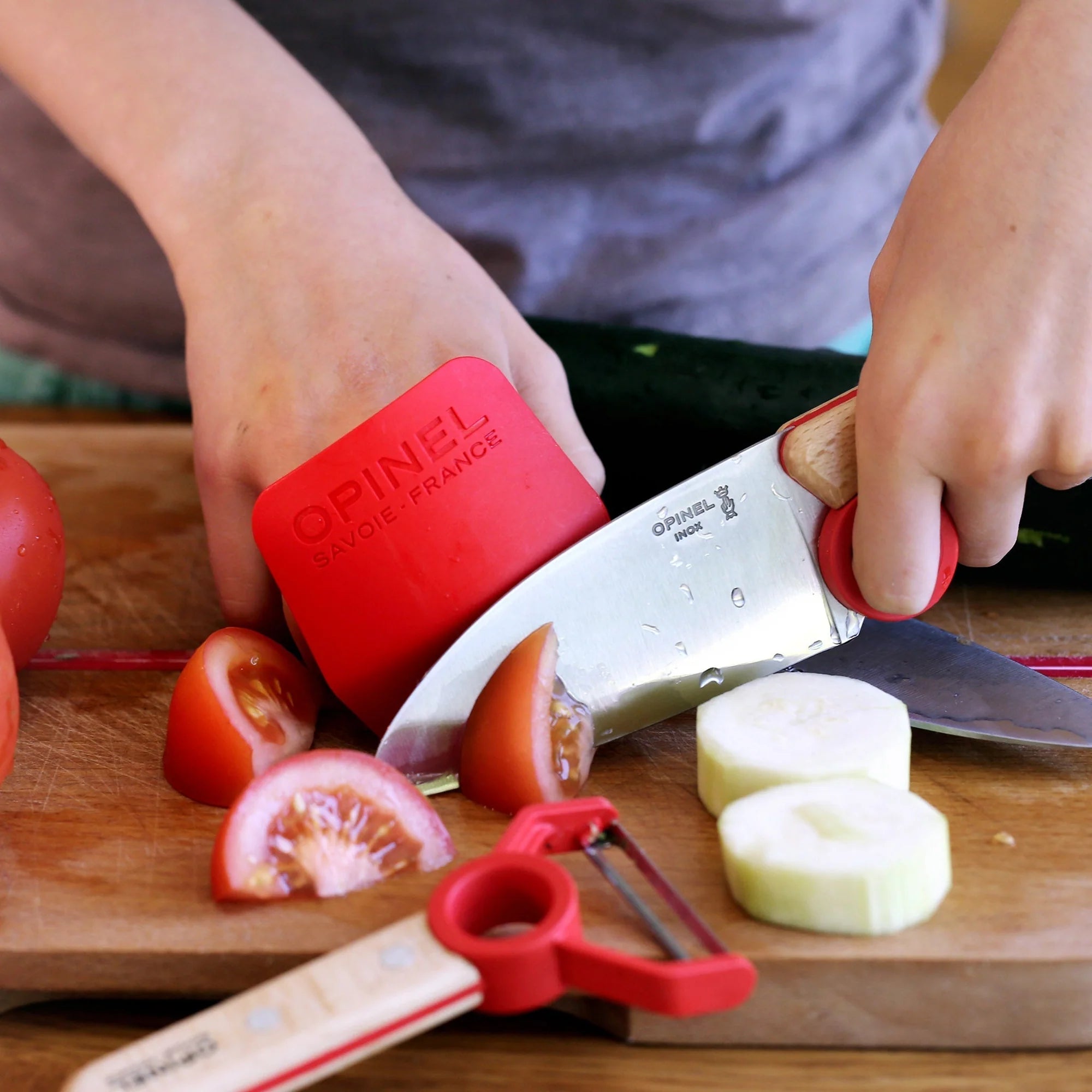 Opinel Le Petit Chef - Kids Cooking Knife Set - Red/Navy/Green