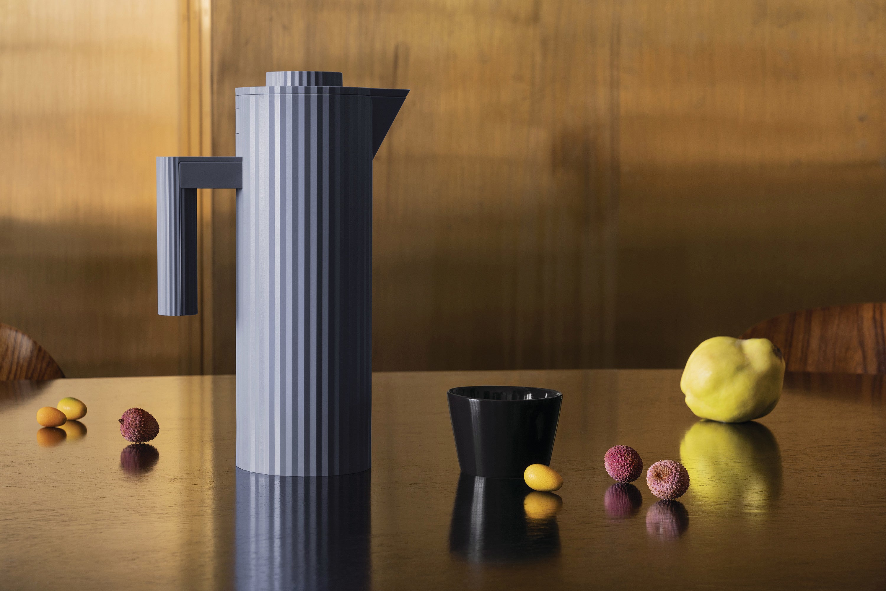 Alessi MDL12 G Plissé Thermo Insulated Jug - Gray