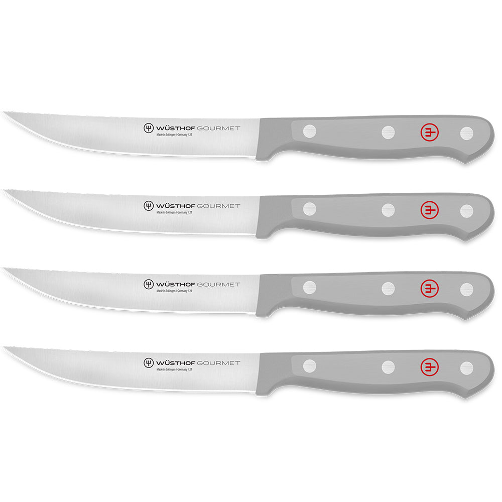 Wüsthof GOURMET 4pc Steak Knife Set Grey - Design and Grace