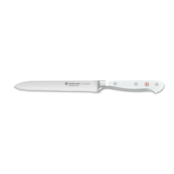 Wüsthof CLASSIC WHITE 5" Serrated Utility Knife - Design and Grace