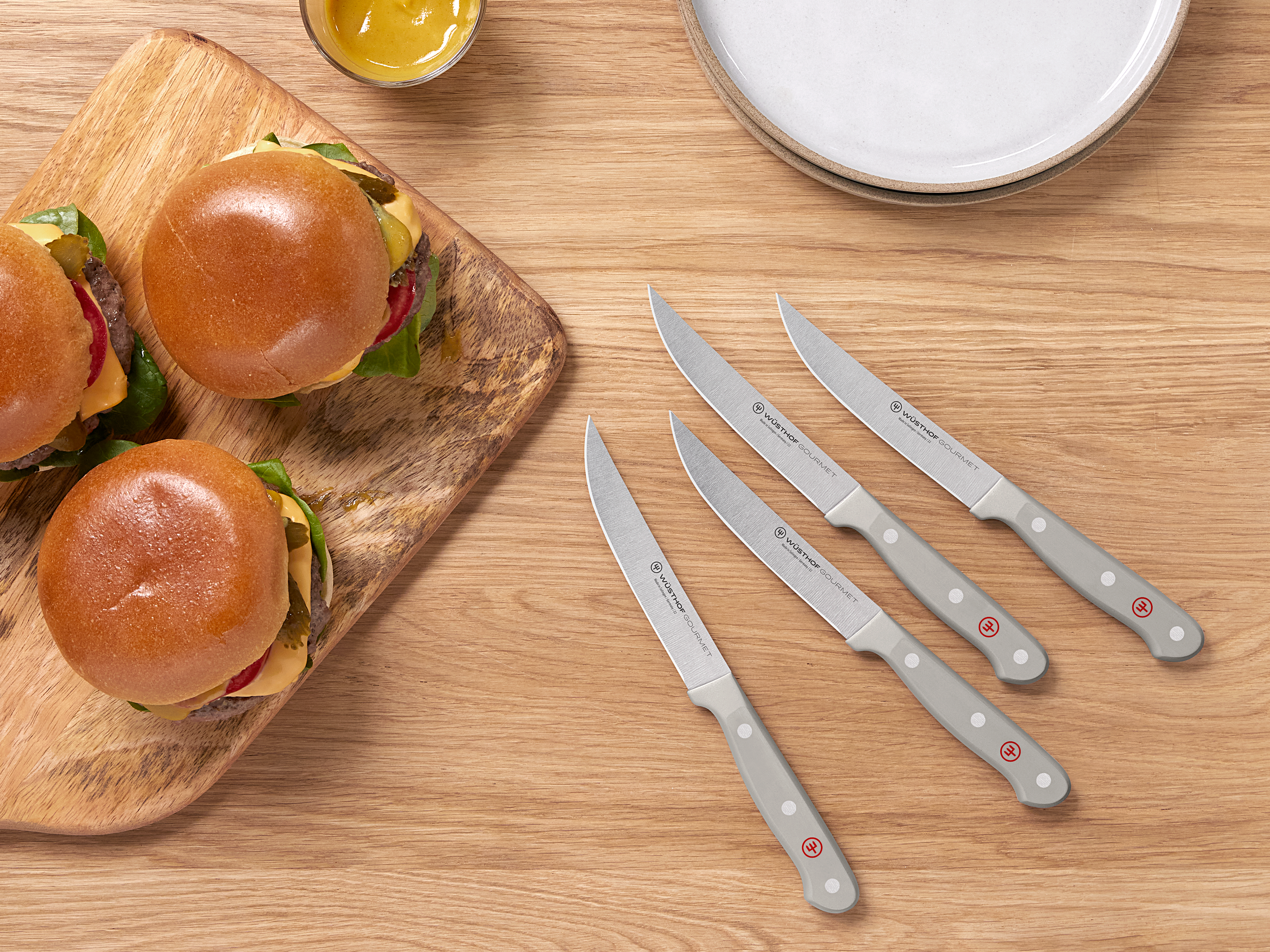 Wüsthof GOURMET 4pc Steak Knife Set Grey