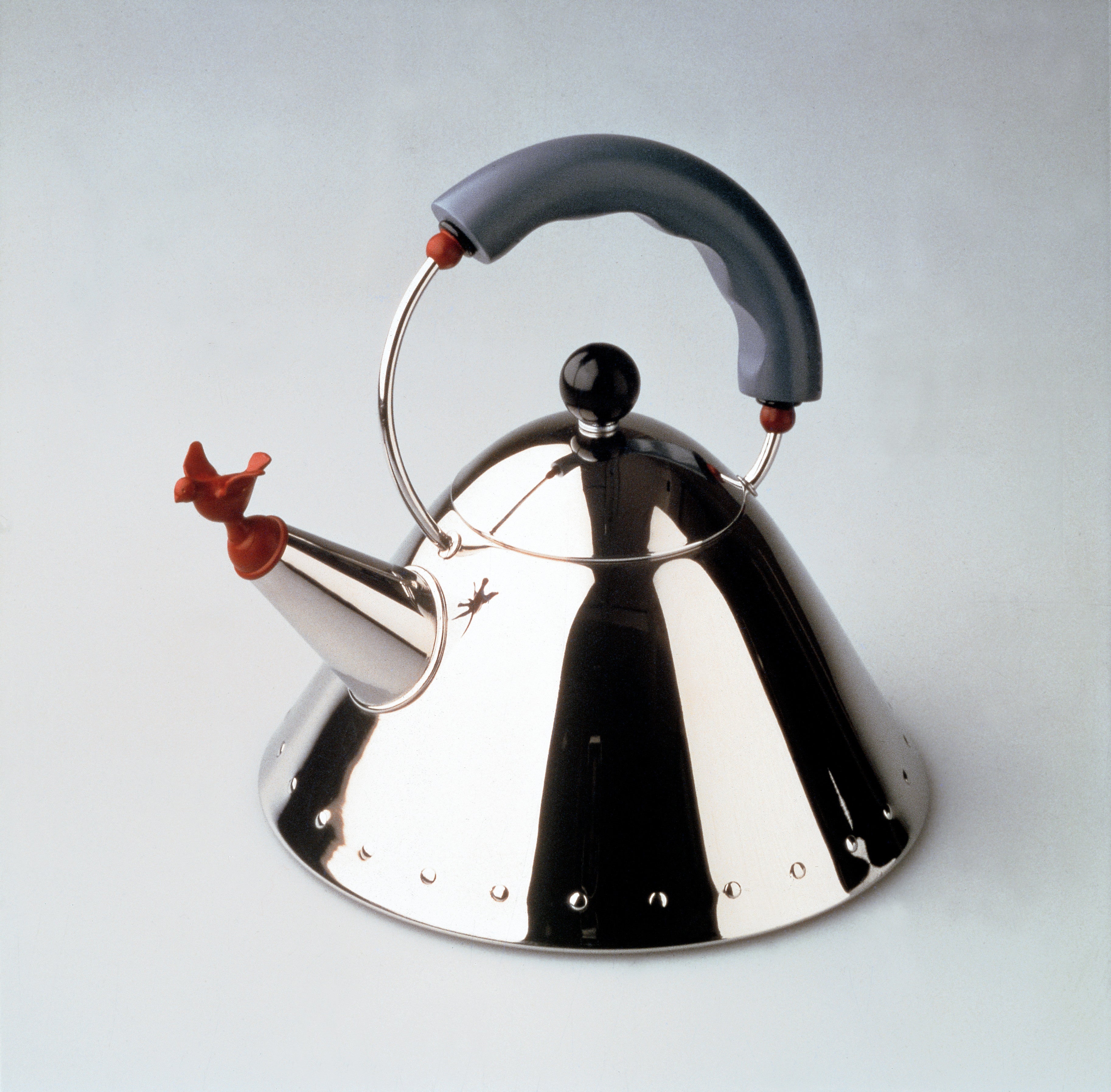 Alessi Michael Graves Whistling Bird Kettle - Black/Light Blue/Bright White - Design and Grace