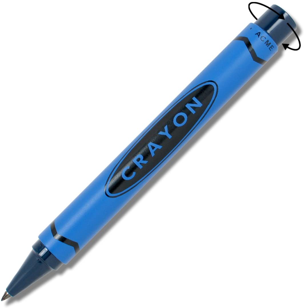 ACME Studio Crayon - Retractable Roller Ball Pen by Adrian Olabuenaga. Blue/Pink/Red/Purple/Teal/Yellow