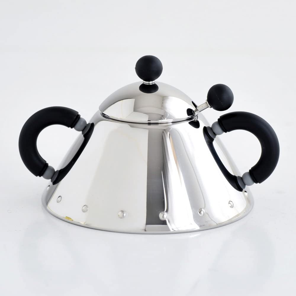 Alessi 9097 B Sugar Bowl And Spoon - Black - Design and Grace