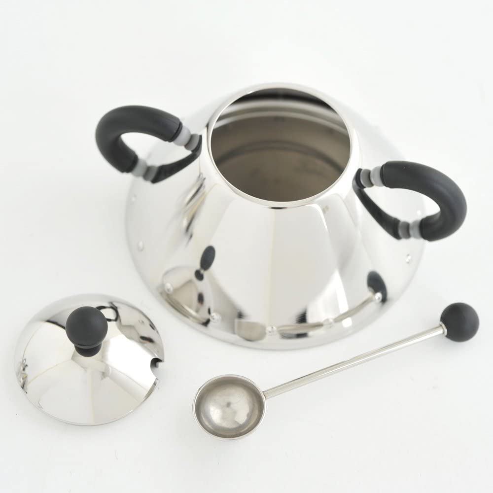 Alessi 9097 B Sugar Bowl And Spoon - Black - Design and Grace