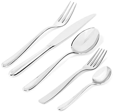 Alessi Cutlery Caccia 5 Piece Cutlery Set - Silver - Design and Grace