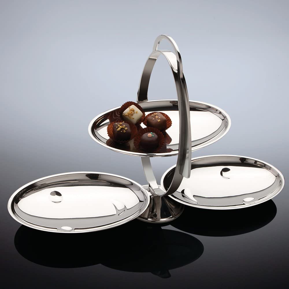 Alessi Anna Gong Folding Cake Stand - Silver - Design and Grace