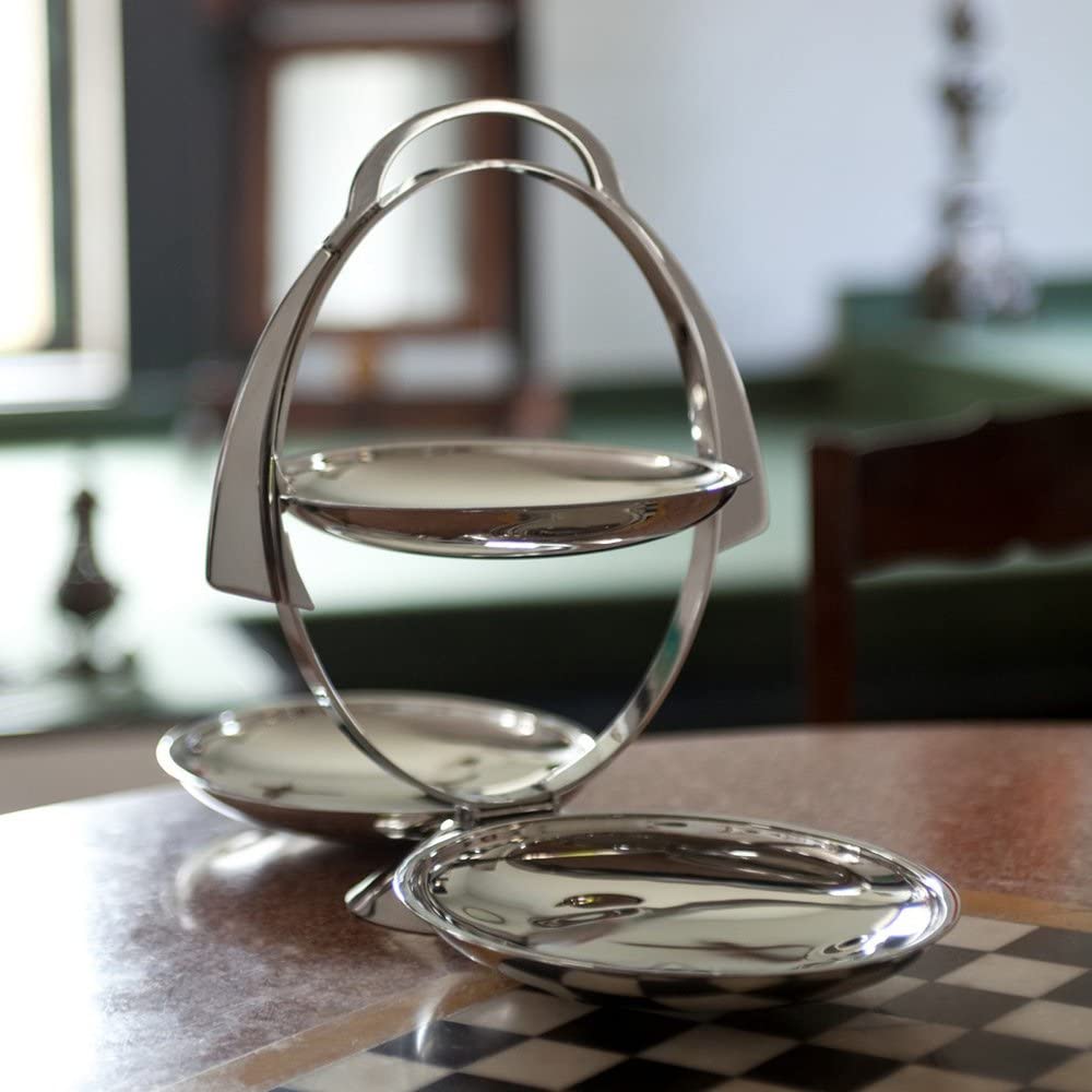 Alessi Anna Gong Folding Cake Stand - Silver - Design and Grace