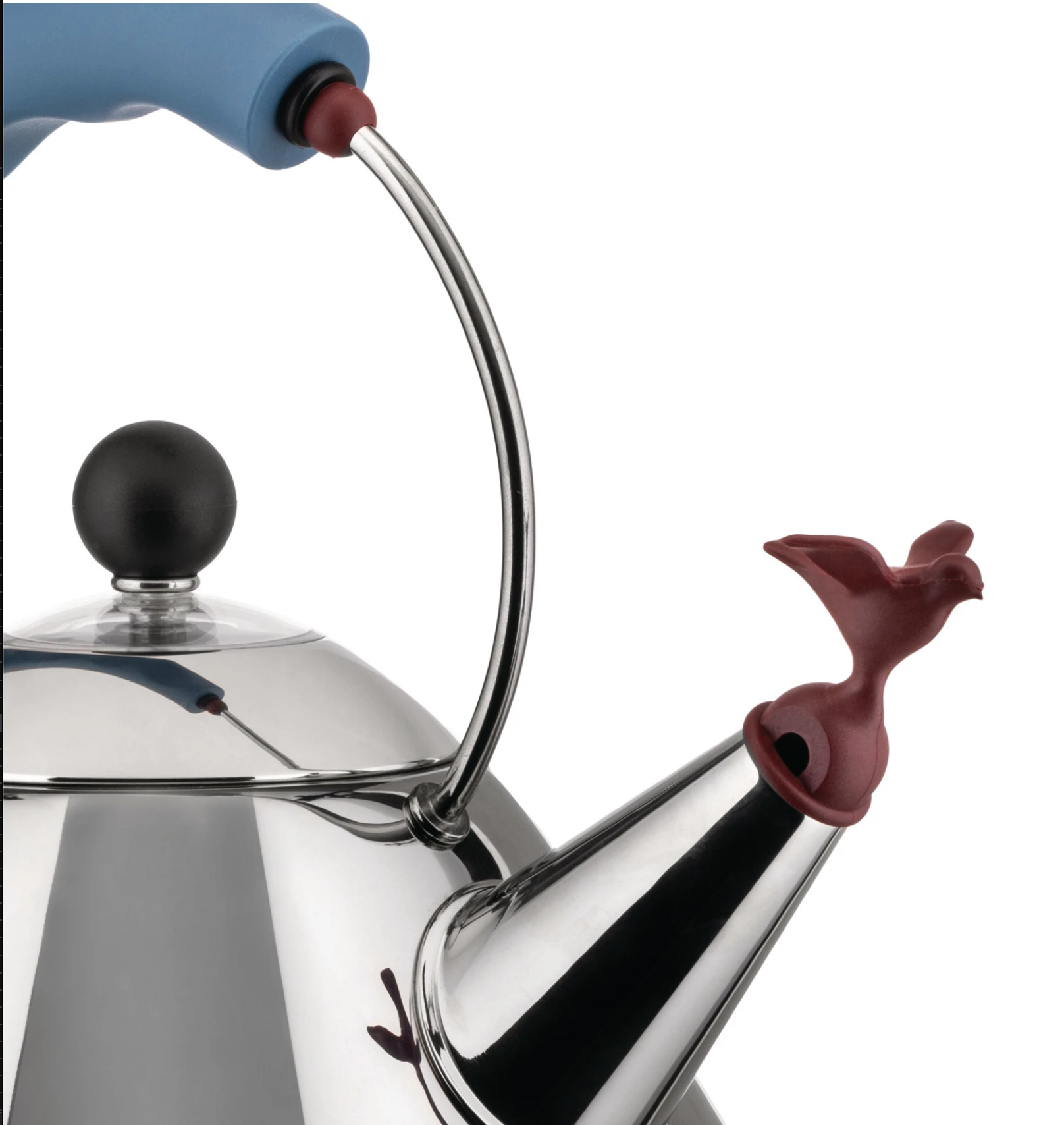 Alessi Michael Graves Whistling Bird Kettle - Black/Light Blue/Bright White - Design and Grace